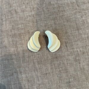 Cream Wave Clip-On Earrings never used